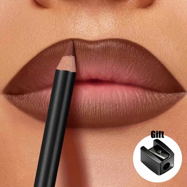 Smoothing Lip Liner Pencil, Waterproof Matte Lip Contour Lipstick, Long Lasting Makeup, Comes With Free Pencil Sharpener