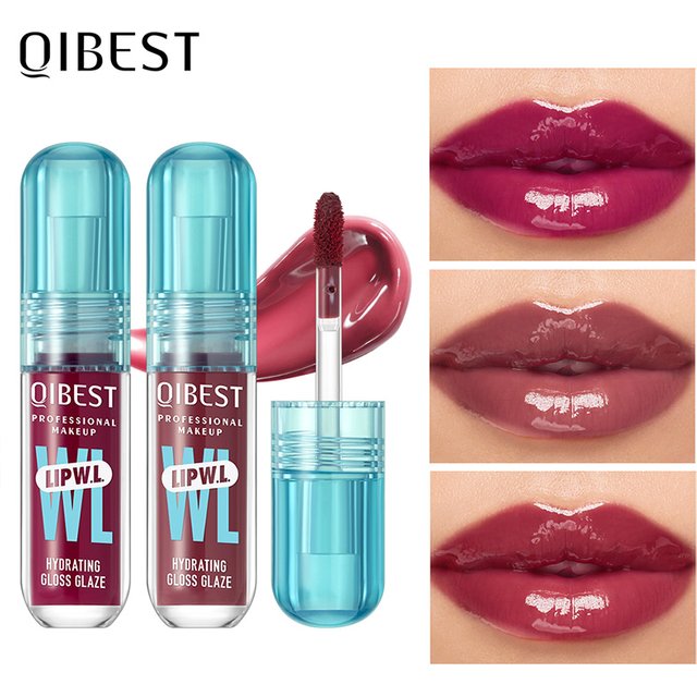QIBEST Moisturizing Lip Gloss, offers long-lasting color, does not fade easily, and creates a water-glossy lip finish.