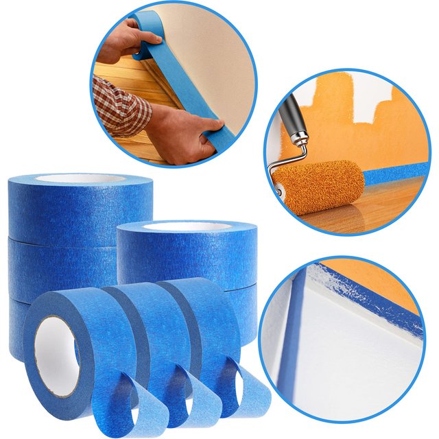 50m/Roll Blue Paint Washi Tape Multi-Surface Masking Removal For Security Wall Painting Crafts Art Construction Renovation Home