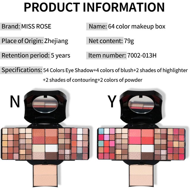 MISS ROSE All In One Makeup Kit for women Full Set Make up Gift Set Face Setting Primer Eyeshadow Brushe Multi-Purposes Kits Box