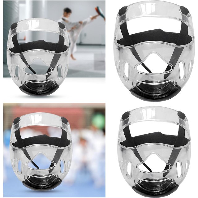 Bouclier facial transparent pour taekwondo, équipement de sport, poignées amovibles, équipement de sauna, protection de boxe, housse de casque pour karaté