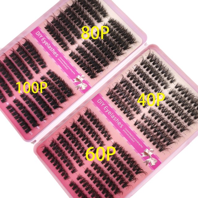 AMSDCN New Mixed Tray Eyelash10D-200D Fluffy Thick Extension Volume Faux Mink Lashes Cat Eye Lash Extension Makeup