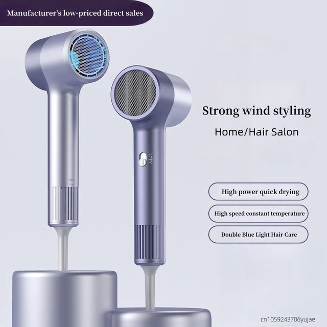 Sèche-cheveux populaire à ions négatifs à séchage rapide, haute puissance, lumière bleue, célébrité Internet, soins capillaires, 2025 W, 1500