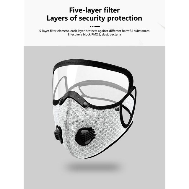New Cycling Face Mask with Filter Goggles Dust Mask Cycling Protective Mask Breathable Filtration Reusable Face Cover for Adult