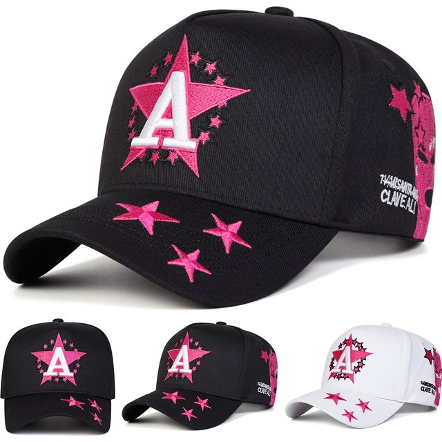 Unisex A Letter Pentagram Embroidery Baseball Caps Spring Autumn Outdoor Adjustable Casual Hats Sunscreen Hat Sports Cap