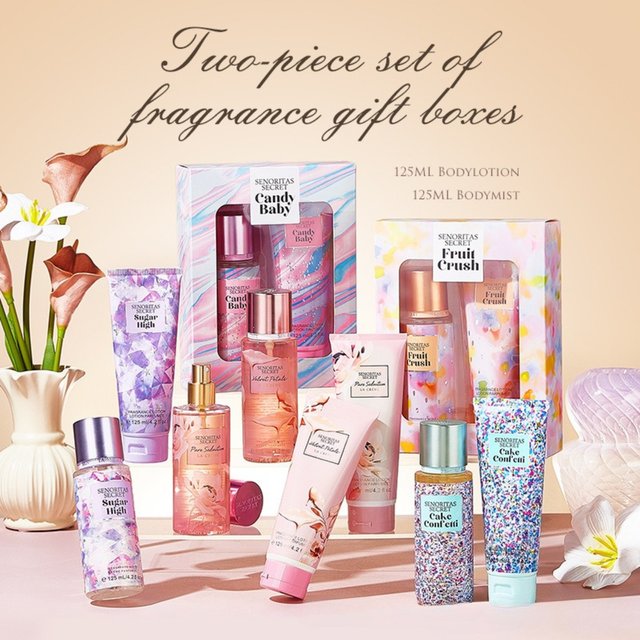 125ml+125g Fragrance Body Lotion Spray Kit Vietnam Lasting Fragrance Moisturizing Hydrating Improve Dry Victoria Skin Care
