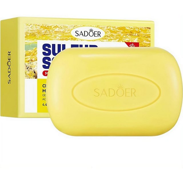 Sulfur Cleansing Bar Face Body Soap Mite Removal Oil Control Acne Deep Pore Clean Moisturizing Skin Care Handmade Bath Bar