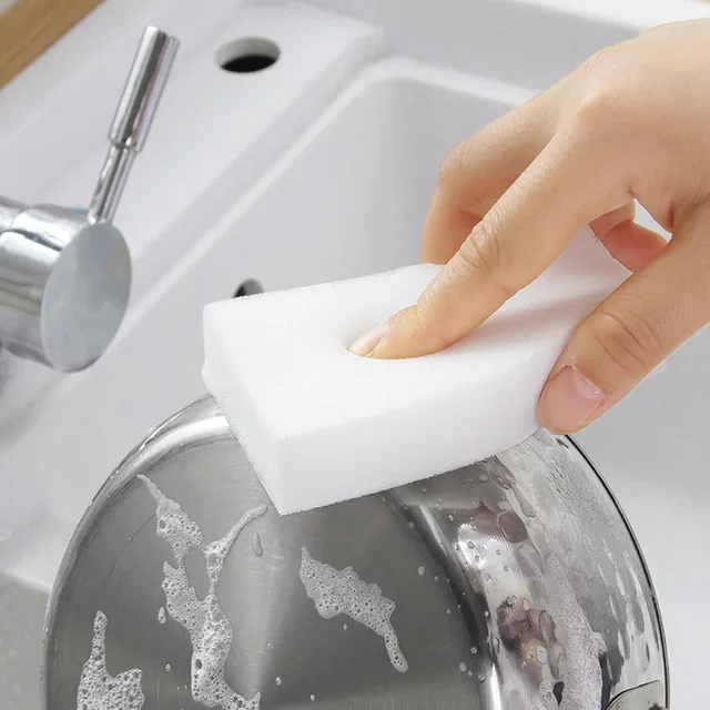 100Pcs/set Melamine Sponge Eraser Sponge Cleaner Cleaning Magic Sponge For Kitchen Bathroom Cleaning Tools Car Office Cleanser