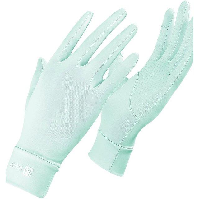 Sunscreen gloves Women's summer breathable thin UV leak prevention finger fishing outdoor riding ice silk gloves