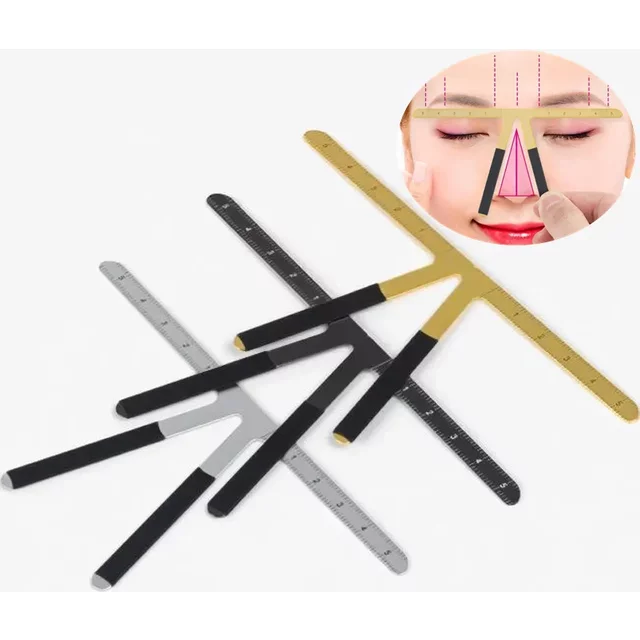 1pcs Microblading 3 Colors Eyebrow Tattoo Stencil Ruler Balance Shaper Positioning Template Definition Permanent Makeup 3D Tool