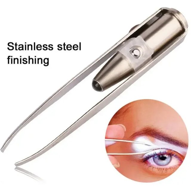 1/3Pcs Led Eyebrow Tweezers Stainless Steel Face Eyebrow Design Eyelashes Remover Tools Light Eyelash Tweezers Beauty Makeup