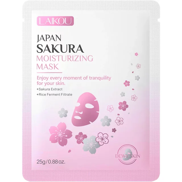Laikou Sakura Hydrating Facial Mask Sheet Masks for Face Hydrating Shrinking Pores Moisturizing Face Masks Skin Care Cosmetics