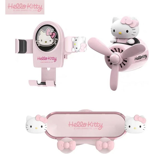 Hello Kitty Support de téléphone portable pour voiture, évents d'air de parfum de voiture, Support à