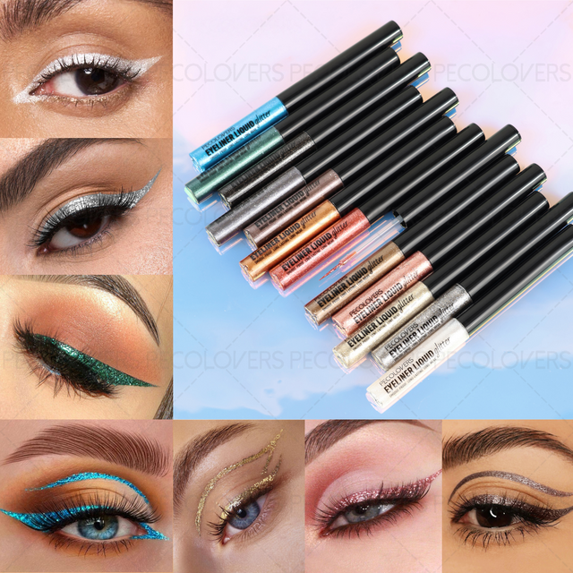 1PC Glittering Makeup, Brightening, Smooth Finish, Pearlescent Glitter, Liquid Eyeliner, Eye Shadow, Halloween Christmas Gifts
