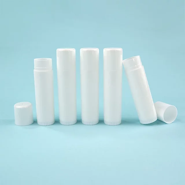20/50/100pcs 15g BPA Free Plastic Round White Lip Balm Tube Cosmetic Empty 15ml Big Solid Lipstick Packaging Tube with Cap