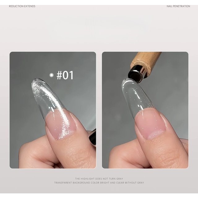 MIANEL 10ML White Cat Eye Gel Nail Polish with Flash Glass Beads Water-based Collection Nail Art New Christmas Nails 2025