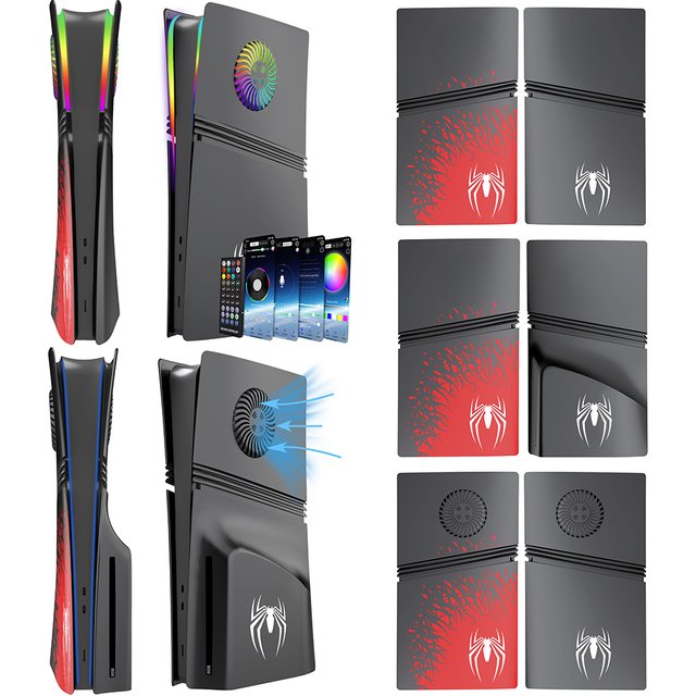 Coque de remplacement pour Console Playstation 5 Pro, anti-rayures, araignée, coque rigide ABS avec évent de refroidissement, couvercle de plaque faciale de protection