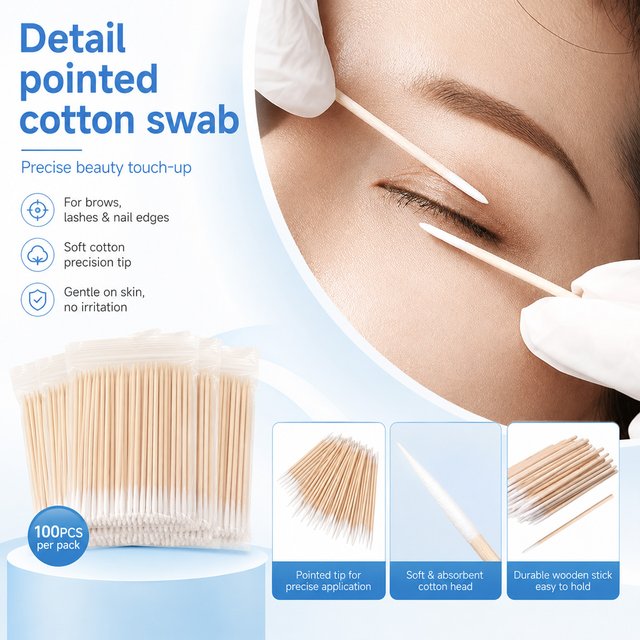 Cotton Swab With No Fragrance Soft Tip Convenient Cleaning Makeup Cotton Swab Safe Care Nail Art Eyebrow Hygiene Cotton Swab
