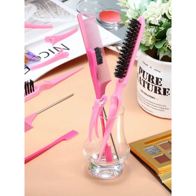 5PCS Curl Defining Brush, Curly Hair Brush, Slick Back Hair Brush,For Combing and Shaping Curls in All Hairstyles to Reduce Pull