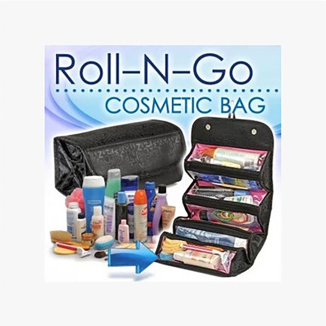 Travel Cosmetic Bag Storage Women Mesh Make Up Box Bags 4 Bag/roll Toiletry Makeup Brushes Lipstick Removable Organizer