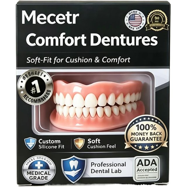 Full Set Natural Dentures Upper & Lower Silicone Fake Teeth Braces Comfort Fit Instant Confidence Smile Oral Care for men Women