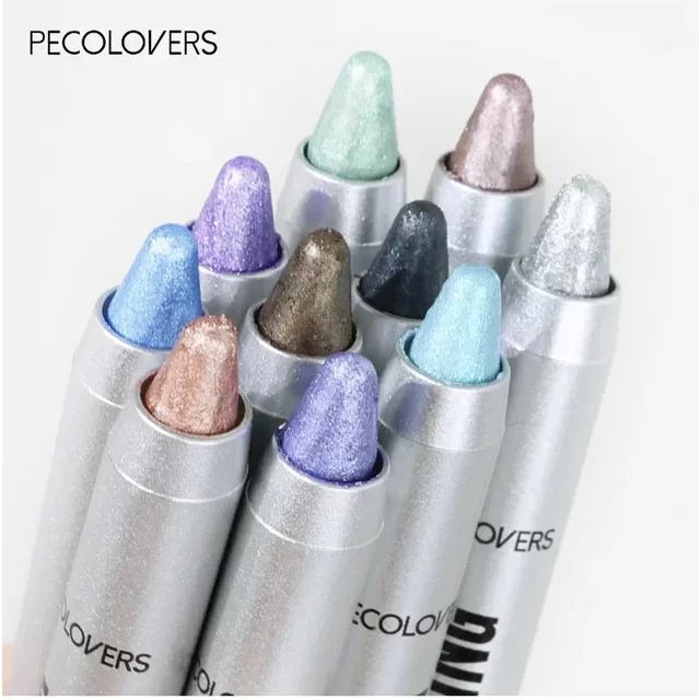 Long-lasting Pearlescent Eye Shadow Stick Shimmer Pigment Blue Purple Colorful Eyeshadow Pencil Colorful Eye Makeup