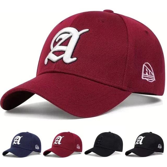 Unisex Letter A Embroidery Baseball Caps Spring Autumn Outdoor Adjustable Casual Hats Dad Hat Sunscreen Hat
