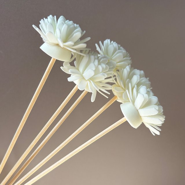 5/20/50pcs bâton de diffusion d'arôme et combinaison de fleurs en mousse blanche, bâton de diffusion de fleurs d'aromathérapie, bâton de fibre essentiel o