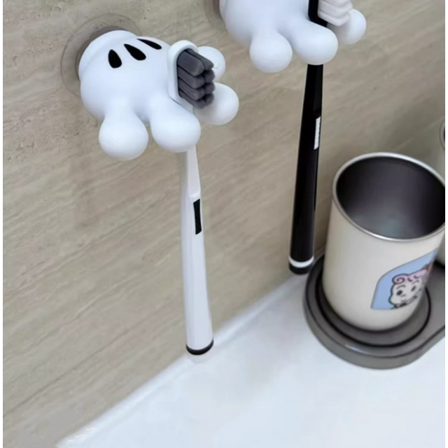 Toothbrush holder Mickey Palm cute bathroom towel suction cup multi-function hook traceless hook data cable winder