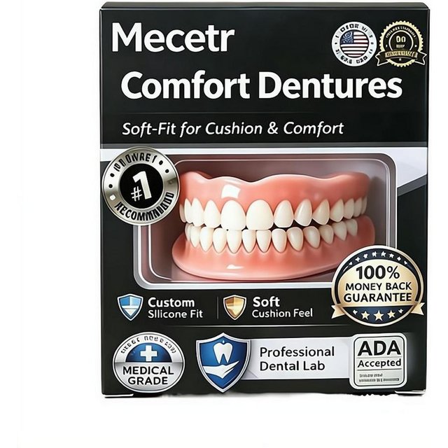 Comfort Dentures Soft Silicone Fit Cosmetic Fake Teeth Instant Smile Veneers Upper Lower Set