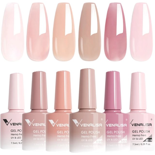 6pcs*7.5ml Venalisa Gel Nail Polish Kit TPO Free HEMA Free High Pigment Full Coverage Color Gel Varnish Home Used New User Set