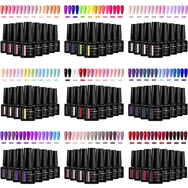 8-teiliges Set 7ml Gel-Nagellack Set Nude Rosa Rot Blau Semi-Permanent Langanhaltender Nagellack Abziehbarer UV-LED Nagelkunst Gel-Lack