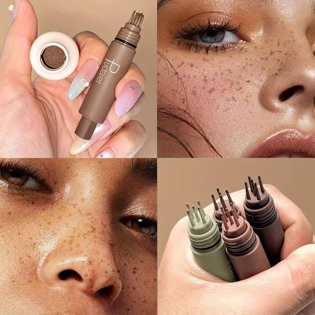 1pc Natural Freckle Stamp Pen, waterproof and sweatproof - quick-drying, natural and delicate freckle makeup, multi-scene use