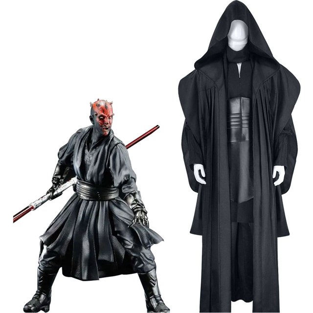 SW Darth Maul Cosplay Costume haut et pantalon avec cape ensemble complet Halloween mascarade carnaval tenues de fête pour hommes