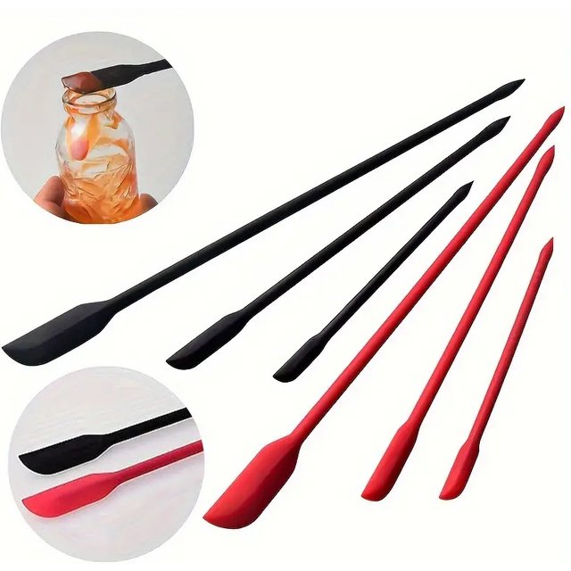 3-Piece Mini Silicone Spatula Set - Heat-Resistant, Multi-Sized for Use with Jars, Bottles, and in the Kitchen - Perfect for Cooking, Baking, and Cosmetic Applications