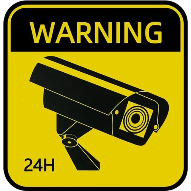 4pcs Waterproof Sunscreen Warning Signs Car Sticker Video Surveillance Alarm Stickers Car Styling Accessories 8cm*8cm