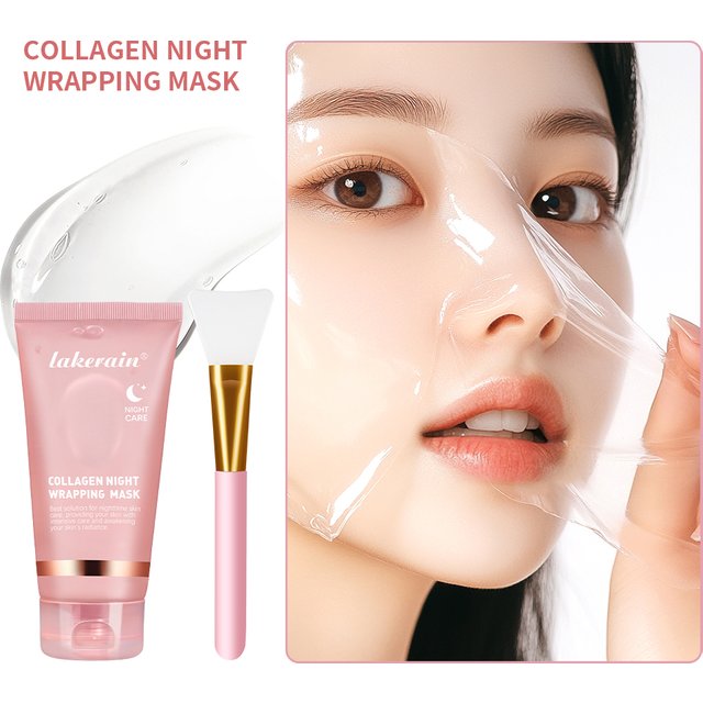 Collagen Facial Mask And Brush Set Rejuvenates Moisturizes Brightens Skin For Glowing Elasticity Korean Face Care Treatment