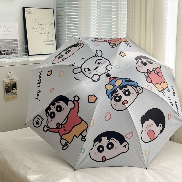 Crayon Shin-chan Cartoon Cute Automatic Umbrella Kawaii Summer Sunshade Sunscreen Sun Umbrella Anime Peripheral Wholesale