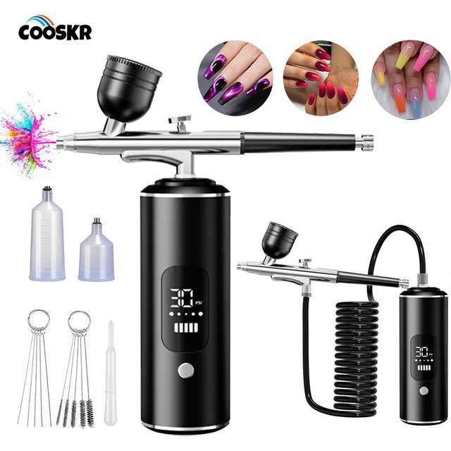Nails Art Painting Airbrush With Compressor For Cake Decoration Makeup Manicure Nail Airbrush Portable Varnish Paint Sprayer Gun