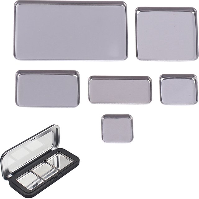 【5/10pcs Empty Eyeshadow Tin Pans Makeup Palettes Empty Square Palette Iron Cases Pans For Powder】