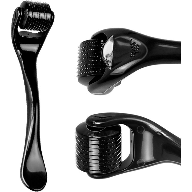 Titanium DRS 540 Derma Roller for Beard Hair Regrowth Growth Face Machine Skin Care Black Microneedle Roller Facial Beauty Tool