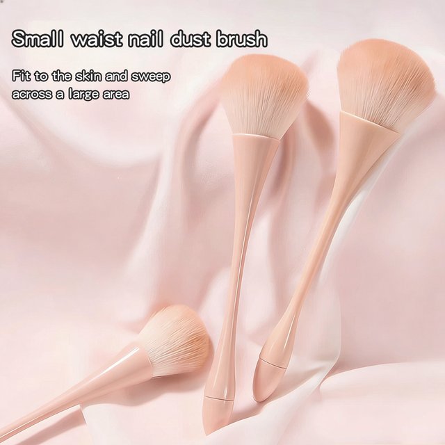 Soft Big Head Gel Polish Dust Cleaning Brushes Nail Art Powder Remover Big Head Flower Powder Blush Brush For Nail Care Makeup
