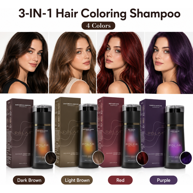 Hair Dye Coloring Shampoo 3 in 1 Instant Hair Dye Shampoo Long Lasting Natural Looking Hair Dye Herbal Gray Coverage Hair Care