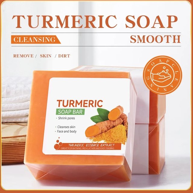 Hand Made Turmeric Soap Body Cleaning Lightening Dark Underarm Leg Body Cleansers Brightening Face Soap Tender Skin Care Beauty