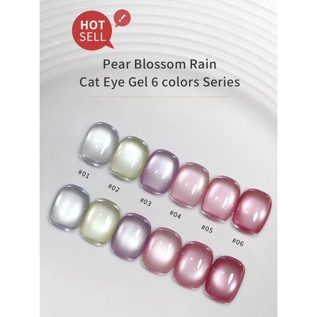 10ml Cat Eye Gel Nail Polish Set 6 Colors Pink Green Glitter Magnetic Fall Gel Polish Kit Glass Cat Eye Gel Soak Off UV