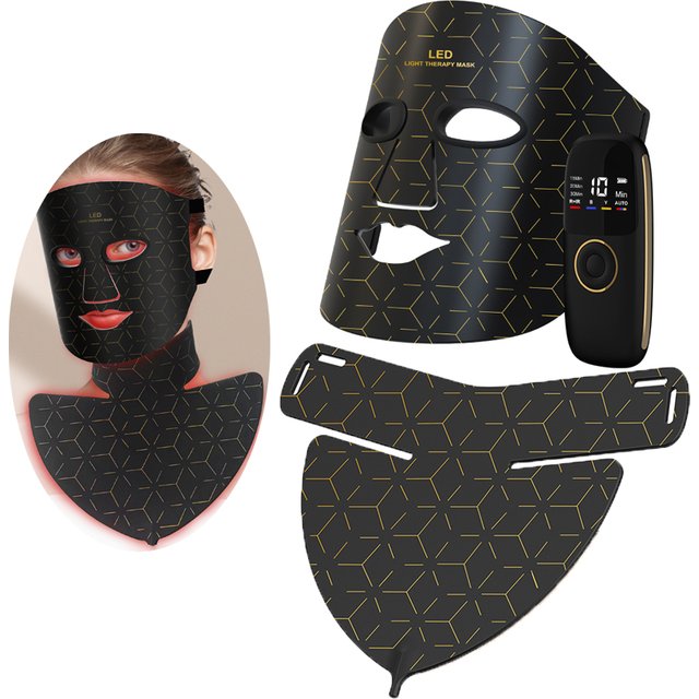 LED Face Mask Near Infrared NIR 170 Lamps 3 Color 3 Brightness Face Care Neck Skin Care Red Light Therapy Device for Beauty