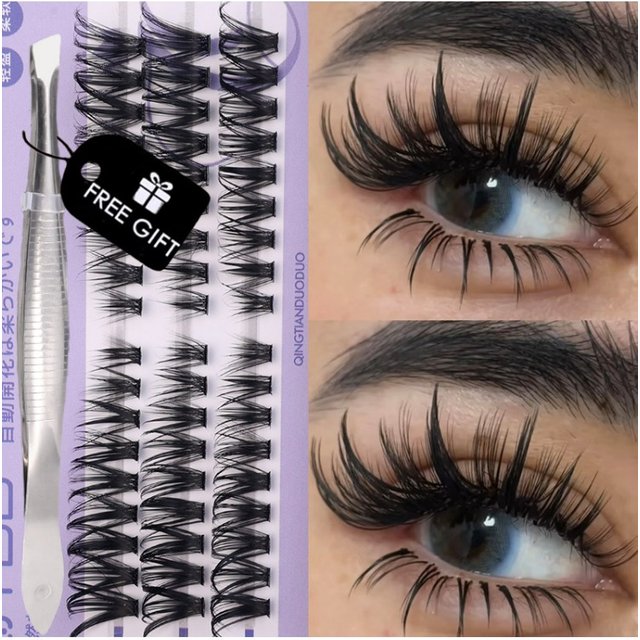High and Low Thick Mixed False Eyelash Natural Manga 5D Lashes Extension Handmade Soft Reusable Fake Eyelashes Eyes Makeup Tools