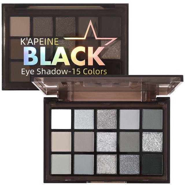 Capel 15 Color Eyeshadow Palette - Matte & Shimmer Dark Smoky Colors for Night Elf Cosplay Valentine's Day Gift Makeup Set