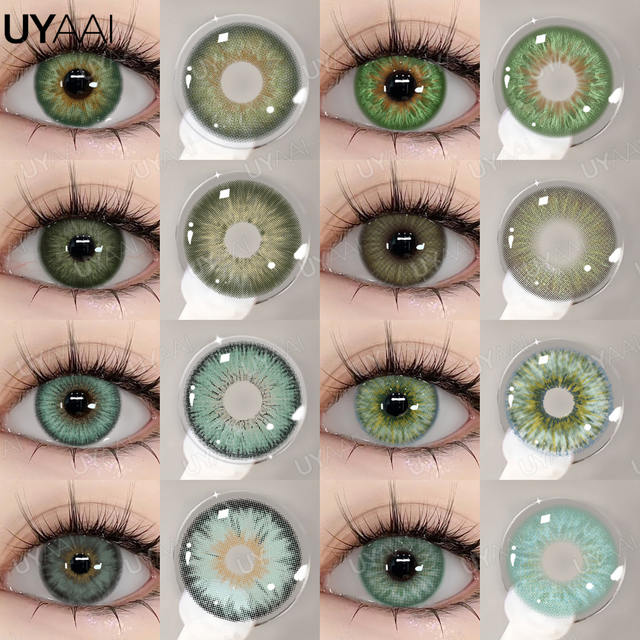 UYAAI Siri Green Eye Contacts Natural Colored Contact Lenses Green Colored Pupils Soft Lenses for Eyes Beauty Makeup Green Lens