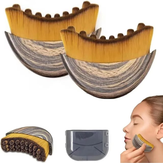 1pcs Lymphatic Contour Care Facial Massage Brush with Storage Box for Facial Stimulating and Contouring Fit The Skin Precisely